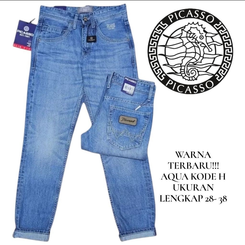Celana Jeans Pria Panjang PICASSO Original Denim - Celana Levis Pria Tebal Soft Jeans Standar Regula