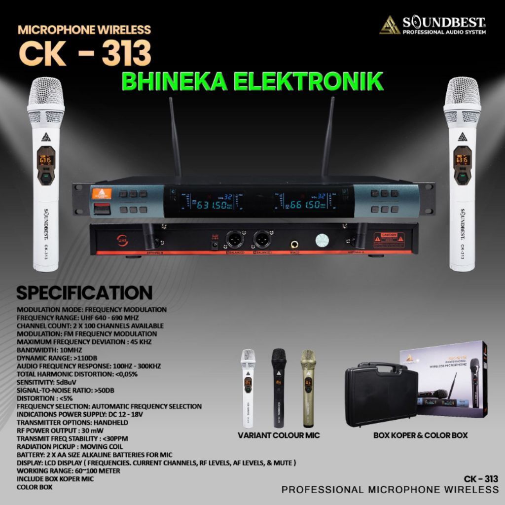 mic wireless soundbest CK 313 original mic handheld pegang ck313