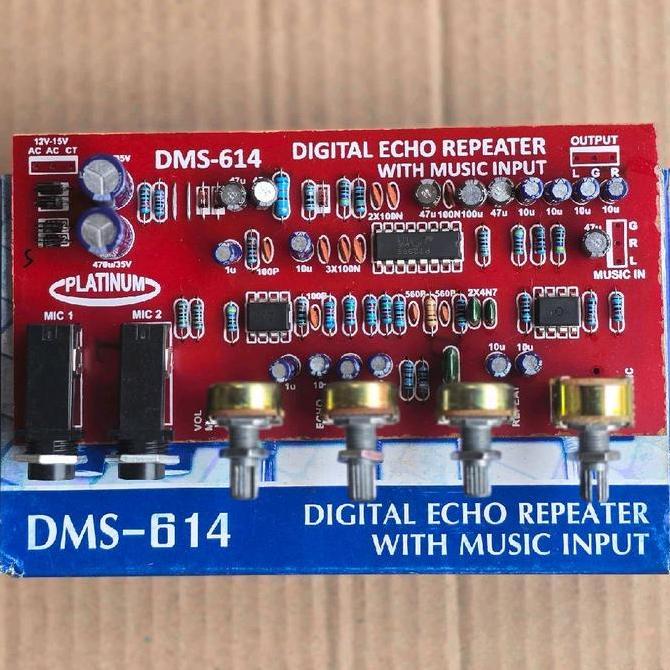 DMS 614 KIT PCB MODULE MODUL PENGUAT AUDIO MIC ECHO DIGITAL ECHO REPEATER DMS 614 PLATINUM MIC MICRO