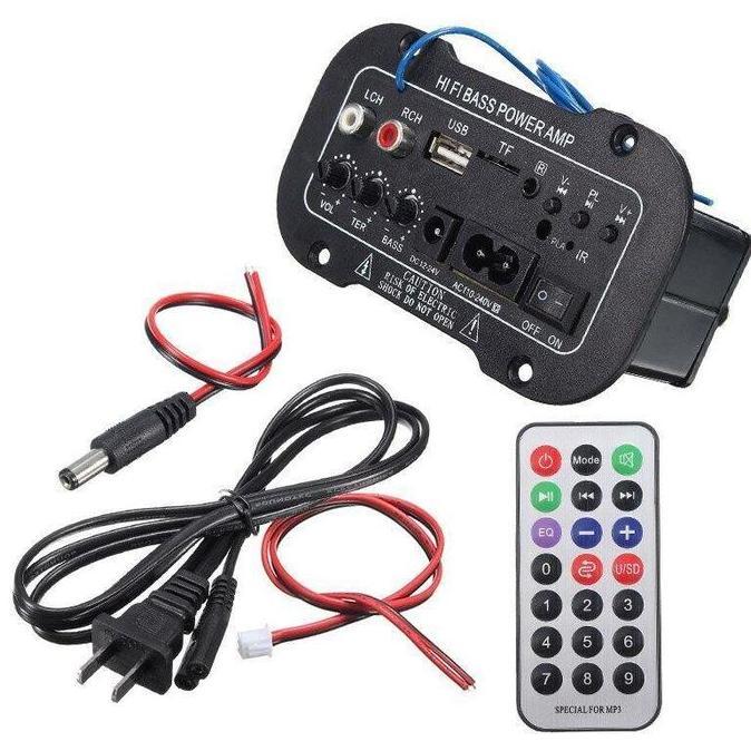 Gt8 5 Inci 12V 220V Amplifier Ampli Mini Board Audio Bluetooth Usb Fm Radio Tf Player Subwoofer Mobi