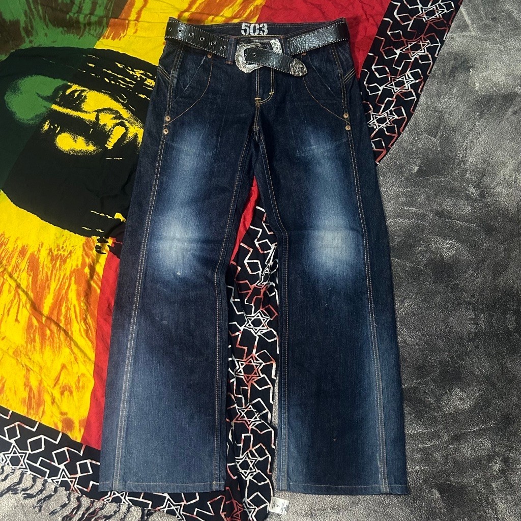 Celana Jeans Second “Edwin Blue Trip No.503 Bootcut Faded Dark Blue Jeans”