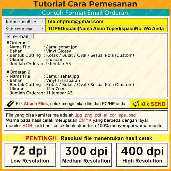 Cetak Stiker Label Vinyl / Transparan A3+ size kecil 4-8 cm2
