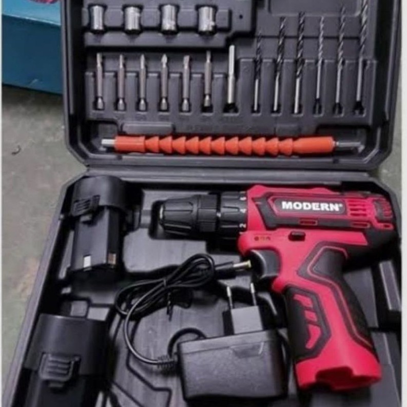 Bor Baterai Modern M-13 SET 10mm - Cordless, Reversible, Torsi 18