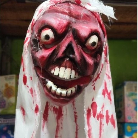 Topeng Pocong Kayu Bahan Berkualitas
