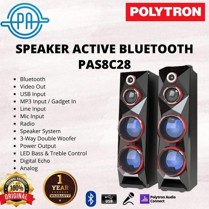 Speaker Active Polytron Pas8C28/ Speaker Aktif Polytron Pas 8Cf28 Usb Xbr Bluetooth