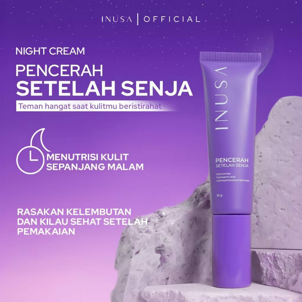 Krim malam pecerah setelah senja inusa skincare