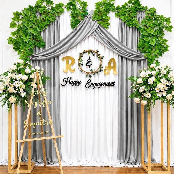 Backdrop Lamaran 2.2x2.2m Dekorasi Tunangan Set Backdrop Engagement