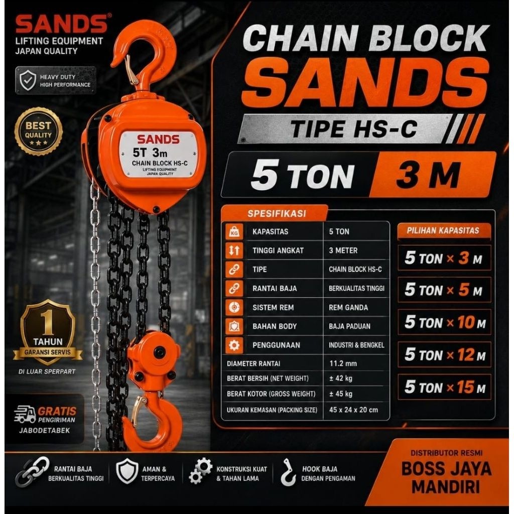 CHAIN BLOCK 5 TON TAKEL 5 TON KATROL 5 TON SANDS