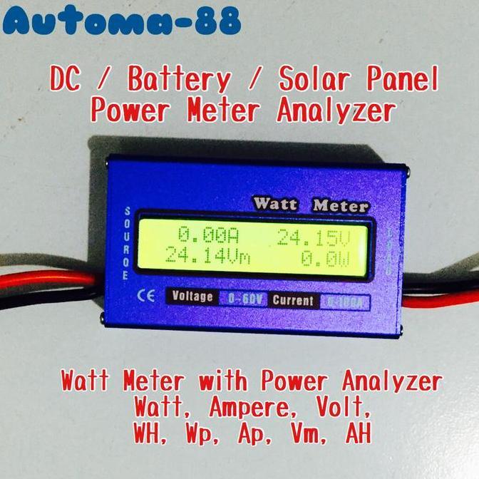 DC WATT METER VOLT AMPERE KWH METER 60 VOLT 100A