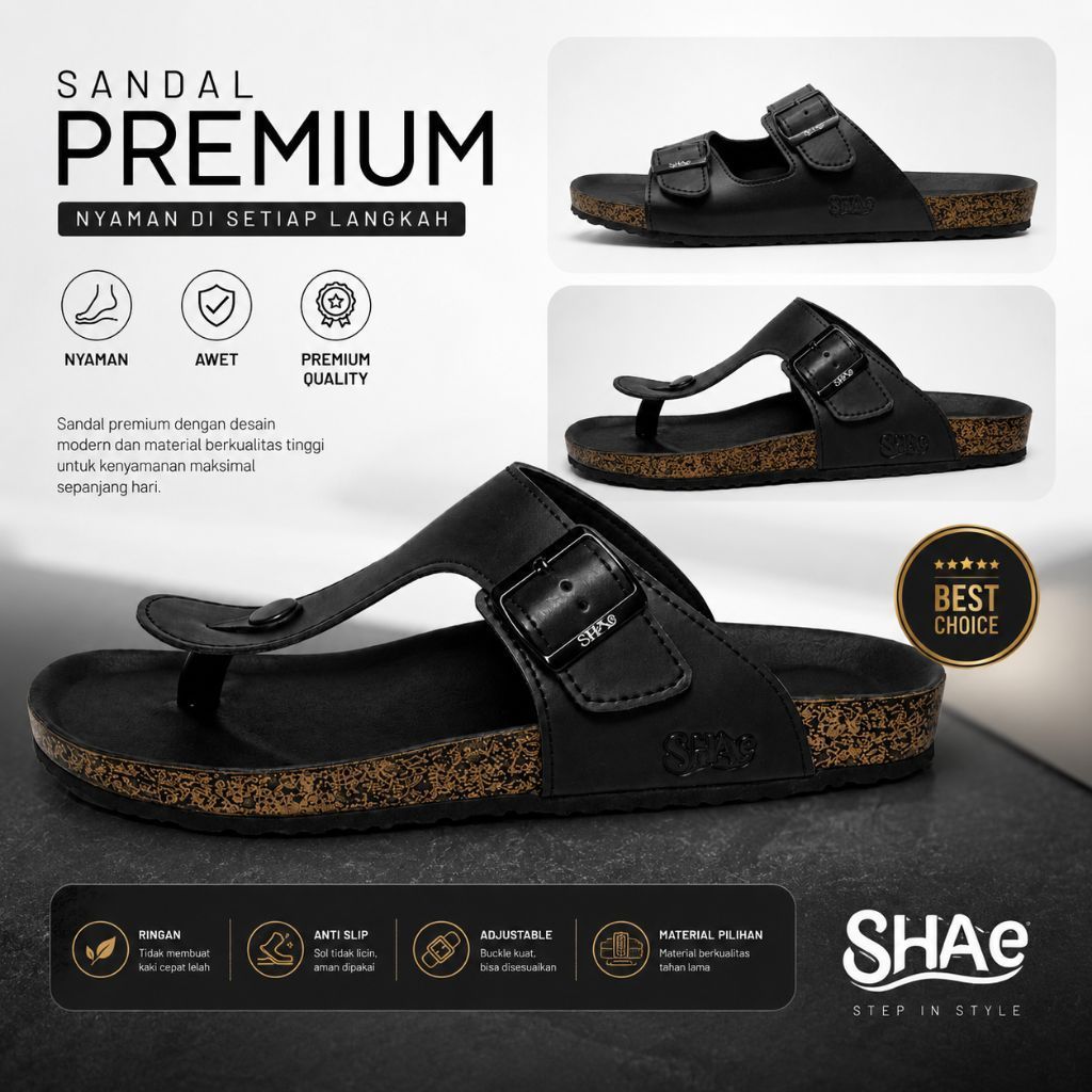 SHA.e Thong Buckle/Double Buckle - Sandal Casual/sandal japit/sandal selop/unisex