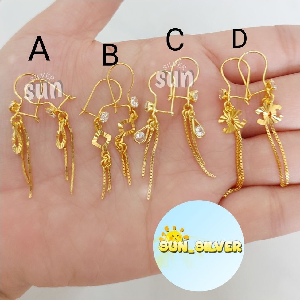 ANTING KAIT LOVE ITALY PERAK 925 LAPIS MAS KUNING GOLD 19