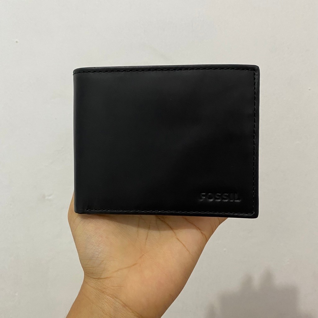 JUAL DOMPET PRELOVED FOSSIL Brooks Flip ID Bifold Wallet Black SML1511-001