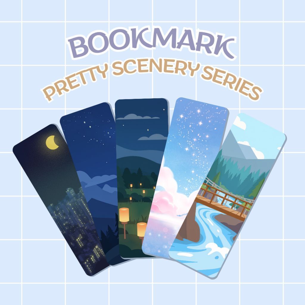 BOOKMARK PRETTY SCENERY SERIES | PEMBATAS BUKU | PEMBATAS NOVEL | BOOKMARK LUCU