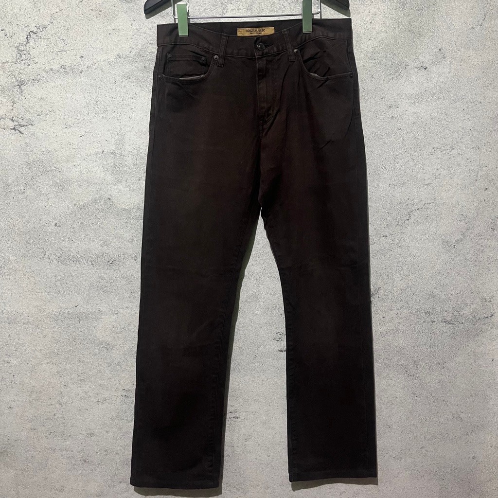 Uniqlo s-001 brown celana panjang