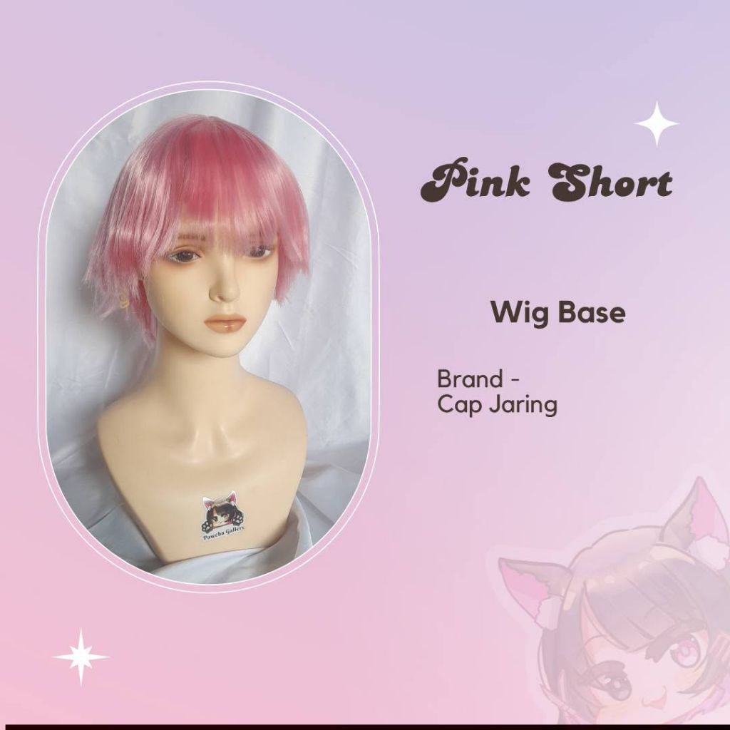 Wig pink pendek wig cosplay murah wig pria