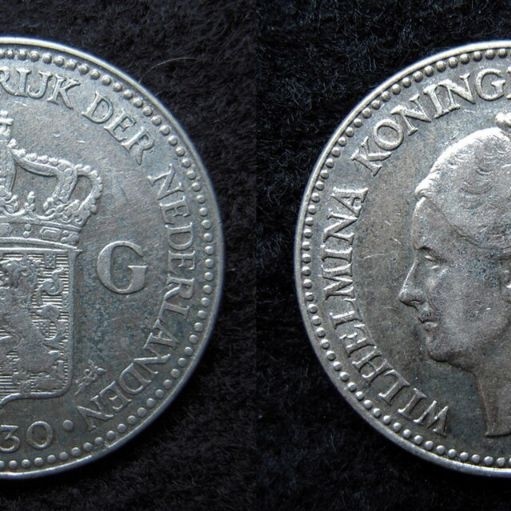 Koin Kuno Perak Belanda 1/2 Gulden 1930 Asli