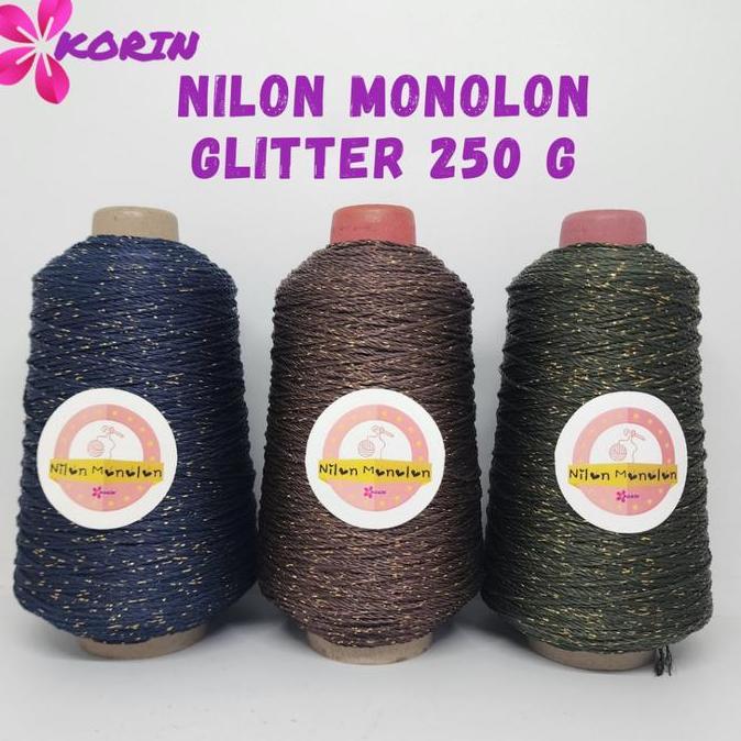 Benang Nilon Monolon Glitter 250Gram / Nylon Prolene Glitter / Nylon Monolon Glitter Pp 250Gr /Benan