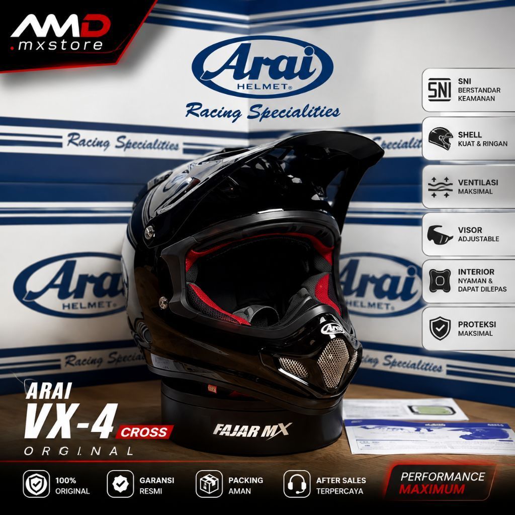 Helm ARAI VX-4 Cross Black Glossy