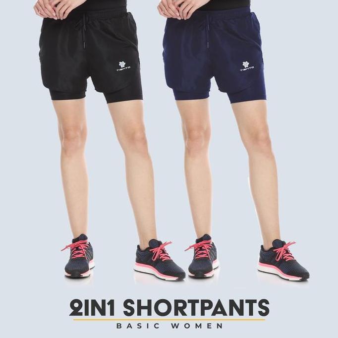Tiento Celana Legging Short Pants 2in1 Sporty Leging Wanita