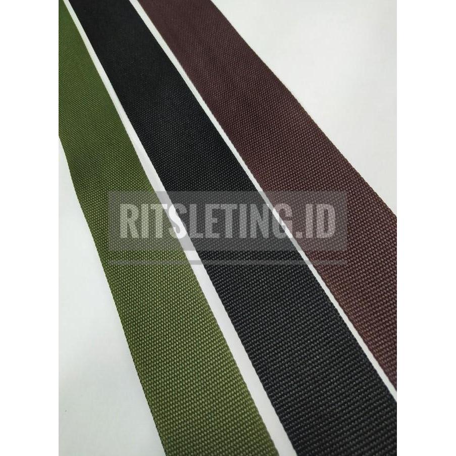Ykk Webbing _ 5 Cm _ Cokelat Kopi Tua & Hijau Army