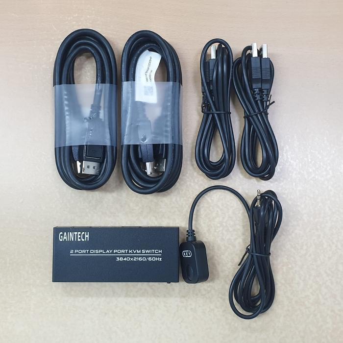 DP (DISPLAYPORT) KVM SWITCH 2 PORT GAINTECH ORIGINAL DAN TERPERCAYA
