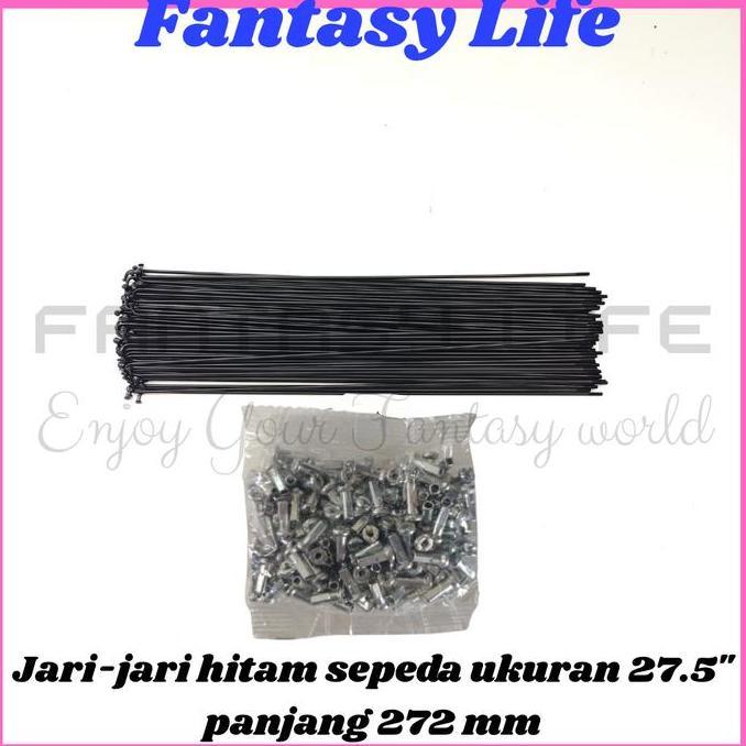 Fantasy Jari jari sepeda 27.5 warna HITAM spoke harga untuk @36 PCS panjang 272 mm sepeda MTB