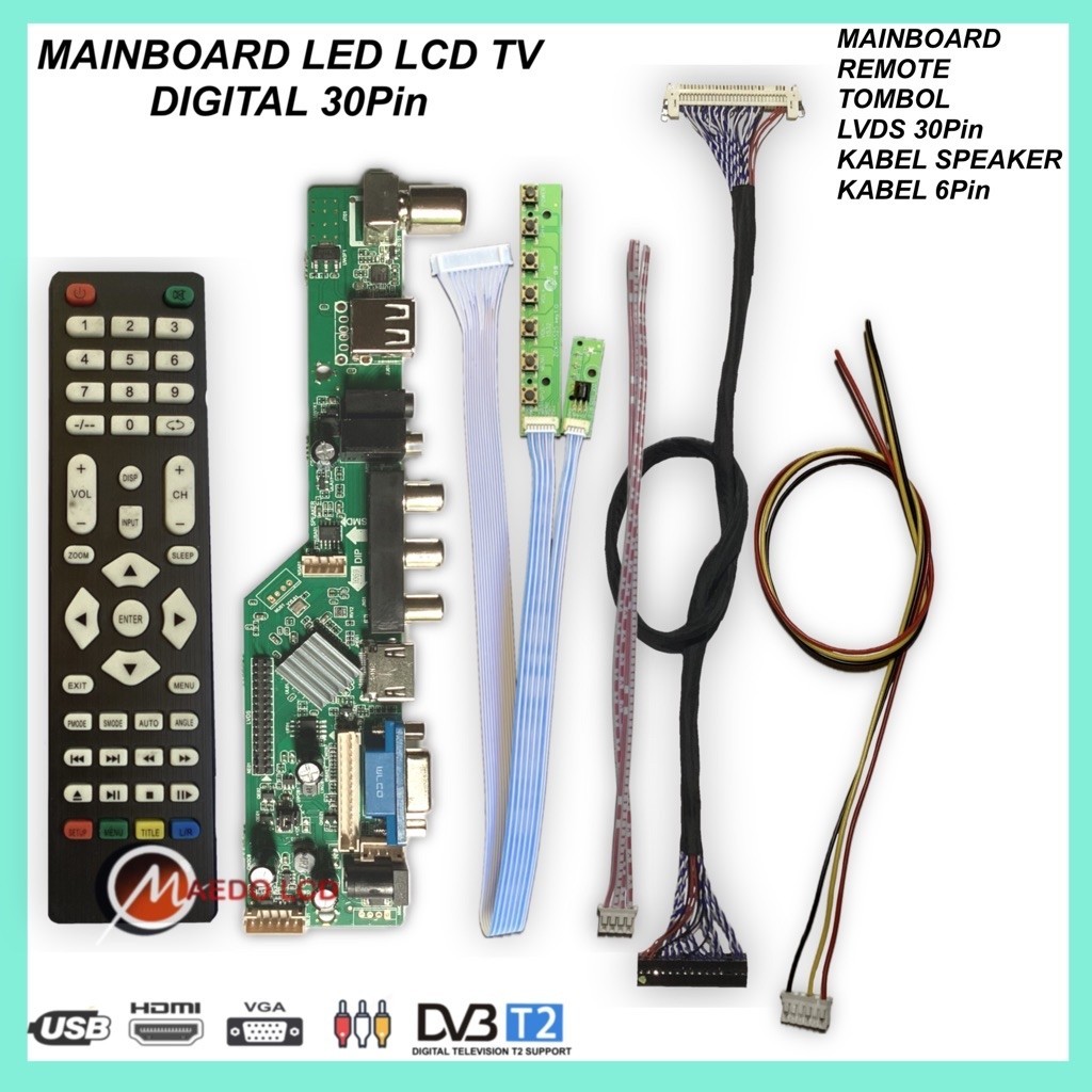 Universal LCD LED TV Board DIGITAL DVBT2 / Mainboard Universal TV DIGITAL Panel 30Pin