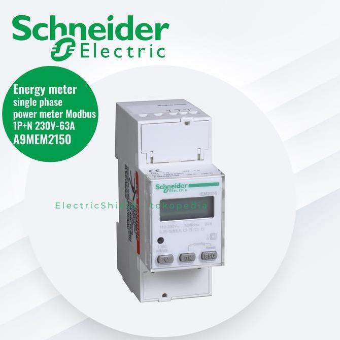 KWH ENERGY METER SINGLE PHASE 230V-63A MODBUS+THERA  - A9MEM2150 ES79