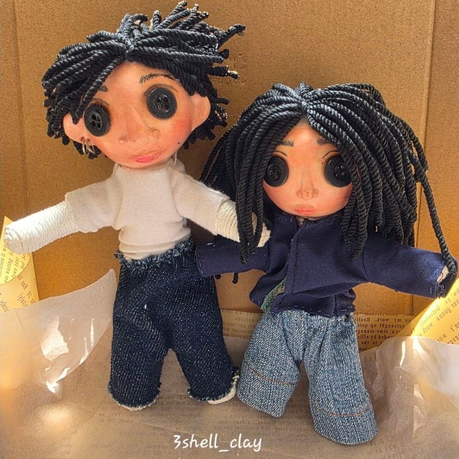Boneka Coraline mata kancing Handmade coraline doll custom