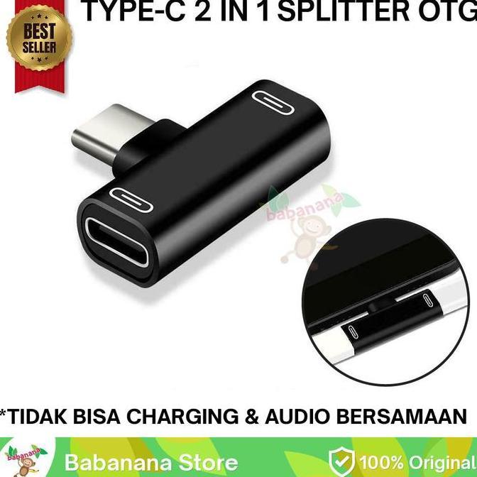 OTG SPLITTER 2 IN 1 TYPE-C OUTPUT GAMING CABANG TIPE C CABANG BE2STORE
