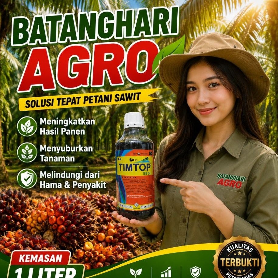 TIMTOP 135 SL Herbisida Basmi Gulma Cepat Kering Mati 1 Liter Kelapa Sawit