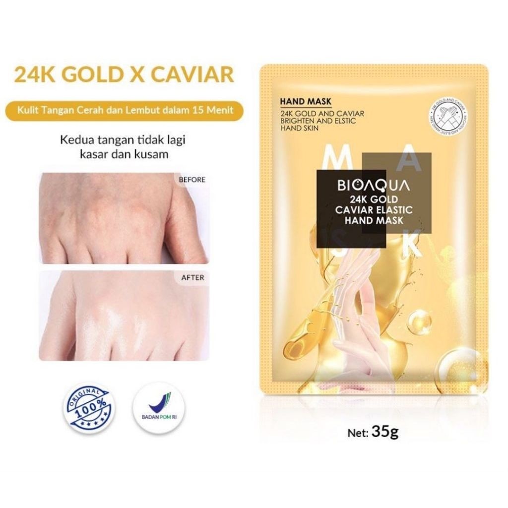Bioaqua Masker Tangan Handmask 24k Glod Caviar 35G