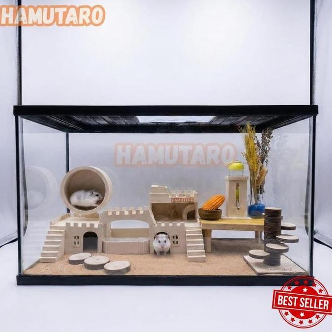 HamuTaro Kandang Hamster TERARIUM kandang hamster Besar dan Lucu mewah dan fullset