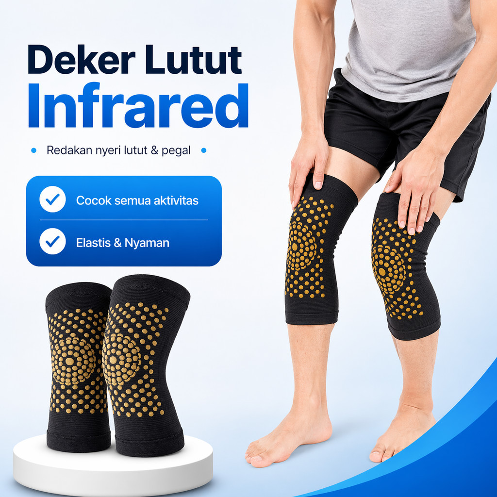 Deker Lutut Terapi Kesehatan Magnetik Penopang Lutut Pelindung Lutut Nyeri Sendi