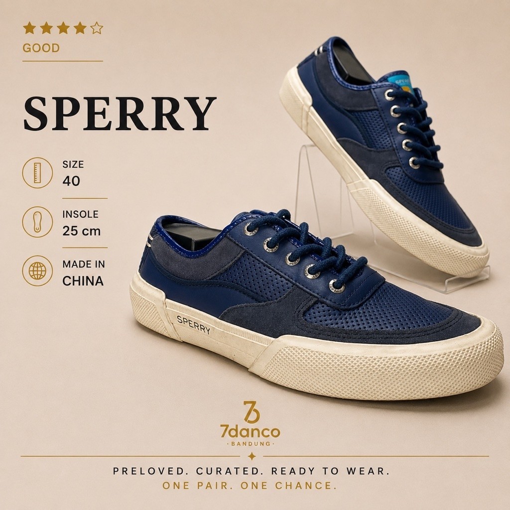 Size 40 Sepatu Sneaker Eropa Kulit Biru