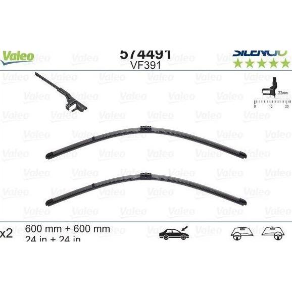 Wiper Blade Mercy W203 W212 - SET VALEO