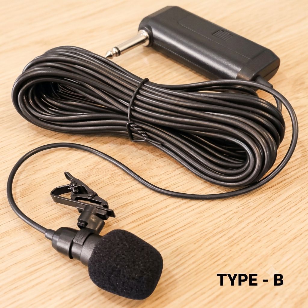 Mic jepit clip on mic kancing peka dan berkabel panjang cocok untuk imam