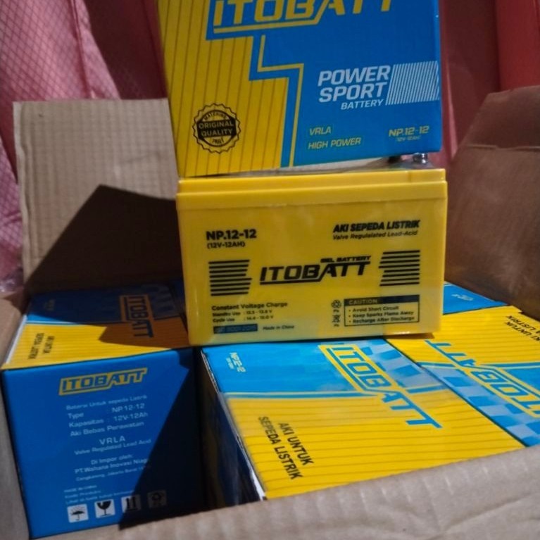 aki sepeda listrii itobat 12volt12ampere,,