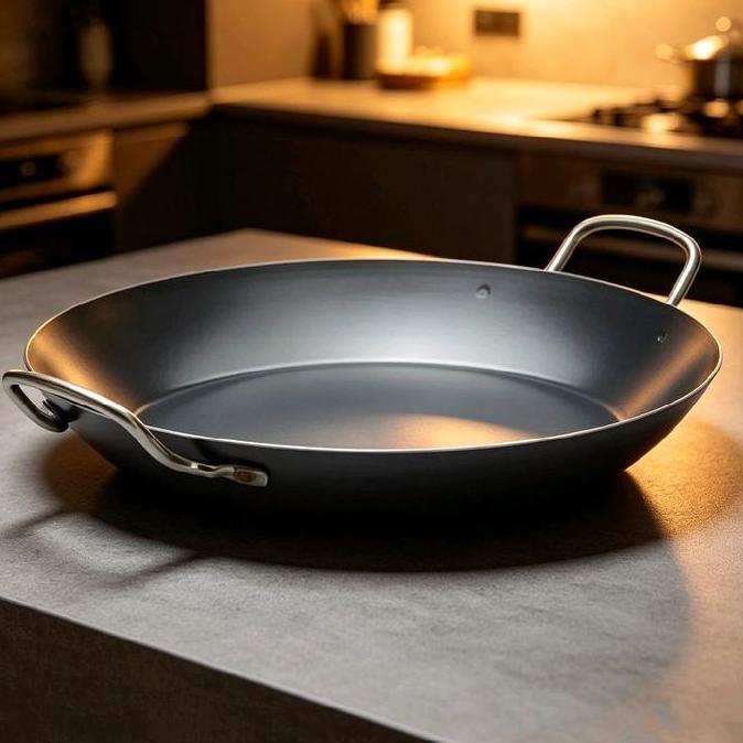 Paella Pan Blacksteel Non Stick Frypan Wajan Paella Wajan Baja