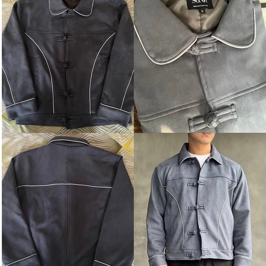 Accent Jaket Cheongsam Signore Dusty Blue