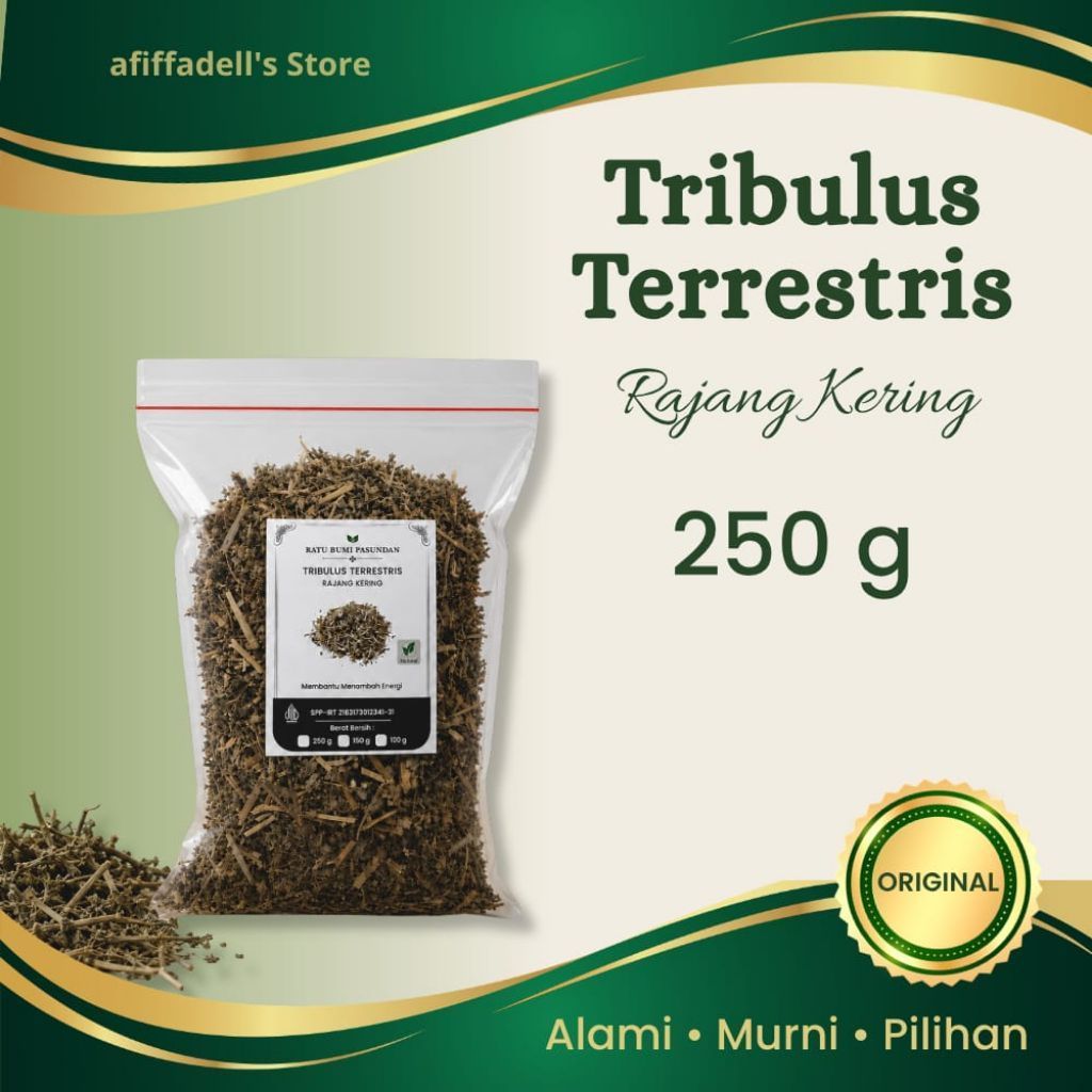 Tribulus Terrestris Kering 250 gram Asli 100%, Daun Tribulus Kering,  Teh Herbal Tribulus Kering