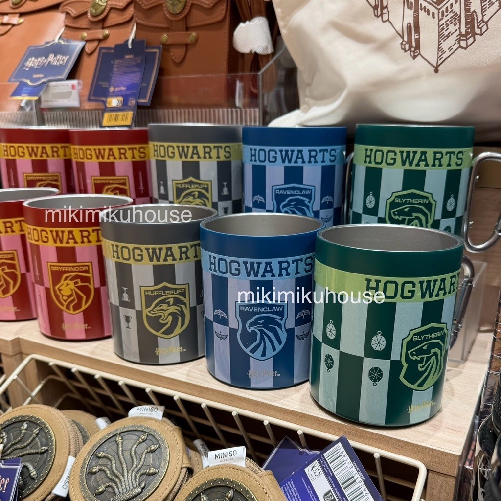 MINISO x HARRY POTTER MUG GRYFFINDOR STAINLESS STEEL GELAS SLYTHERIN RAVENCLAW HUFFLEPUFF HOUSE HARR