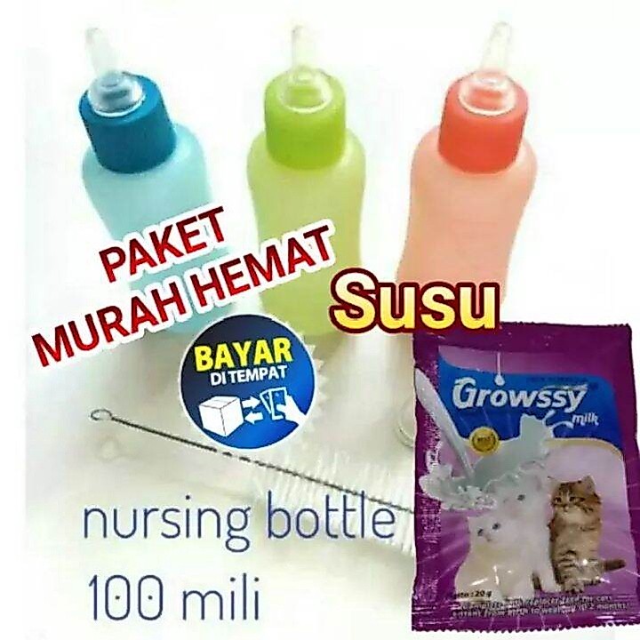 Paket Hemat Buat Bayi Kucing Dot + Susu Kucing botol dot bayi kucing