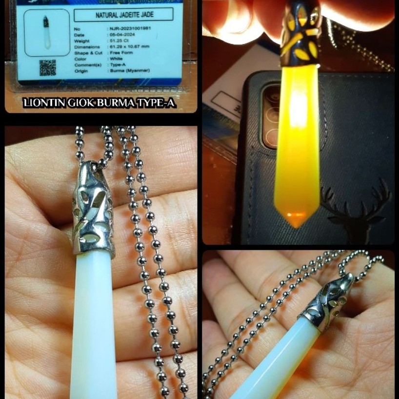 liontin giok putih salju burma myanmar (  + memo type - A )