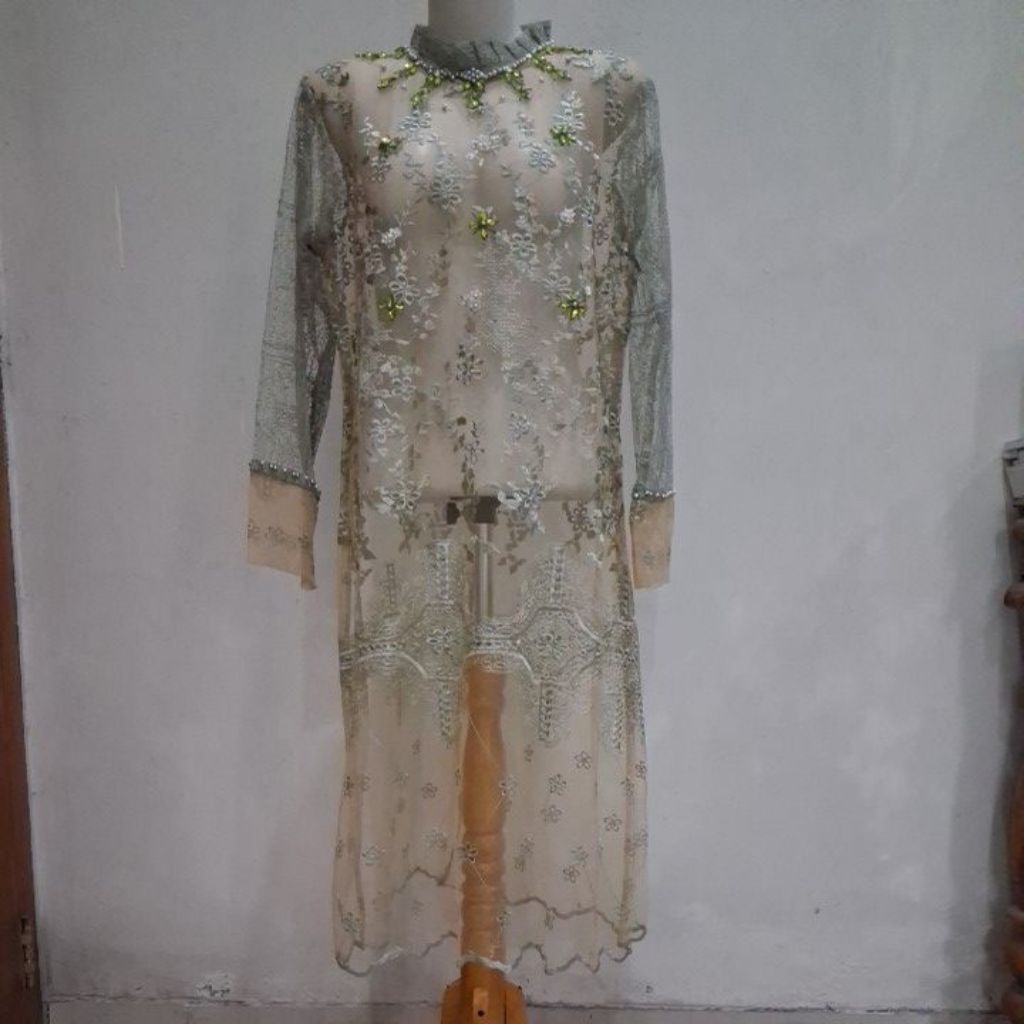 Outer Brokat Panjang [ Tunik outer tile payet ]