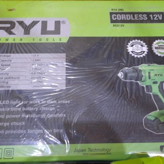 mesin bor ces / cordless Ryu 10mm 12V