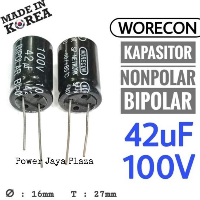 KAPASITOR 42UF 100V NONPOLAR BIPOLAR 39UF 47UF AUDIO CROSSOVER KOREA PJP79