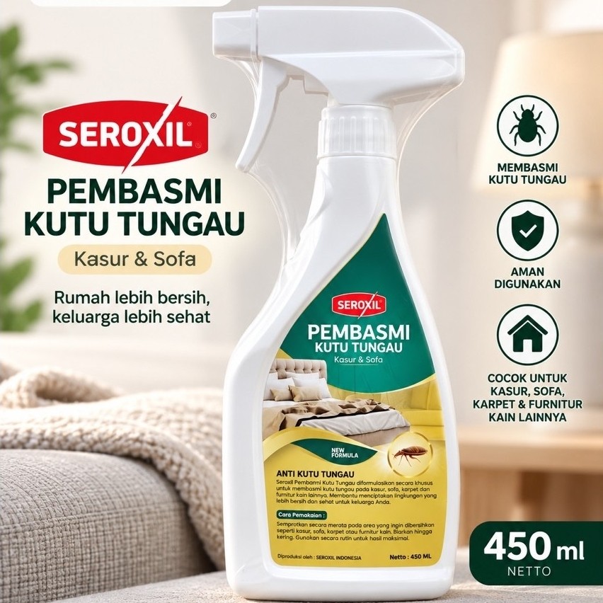 SEROXIL Pembasmi Kutu Tungau 450ml Kasur Sofa Anti Tungau