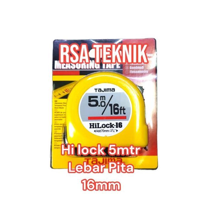 Pilihan - Tajima Meteran-Measuring Tape Hi Lock 5 Meter Kuning Ori Japan