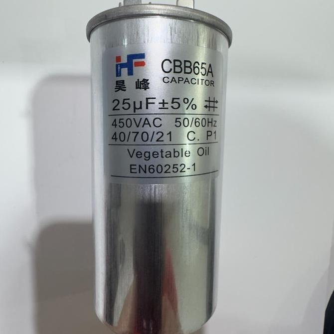 GARANSI READY CBB65 25UF KAPASITOR CBB65 CBB65A AC KULKAS GENSET CAPASITOR BULAT SOCKET PIN KOMPRESO